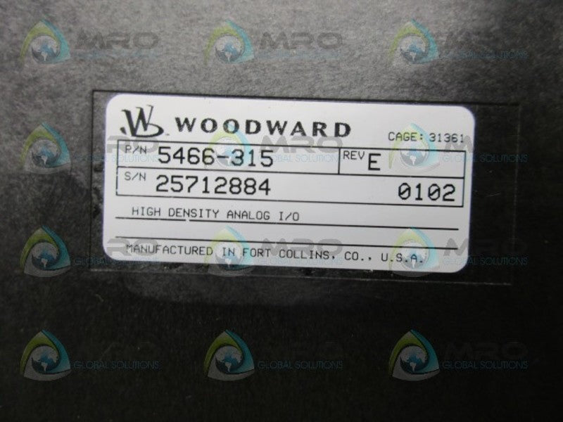 WOODWARD 5466-315 REV. E HIGH DENSITY ANALOG I/O  UNMP