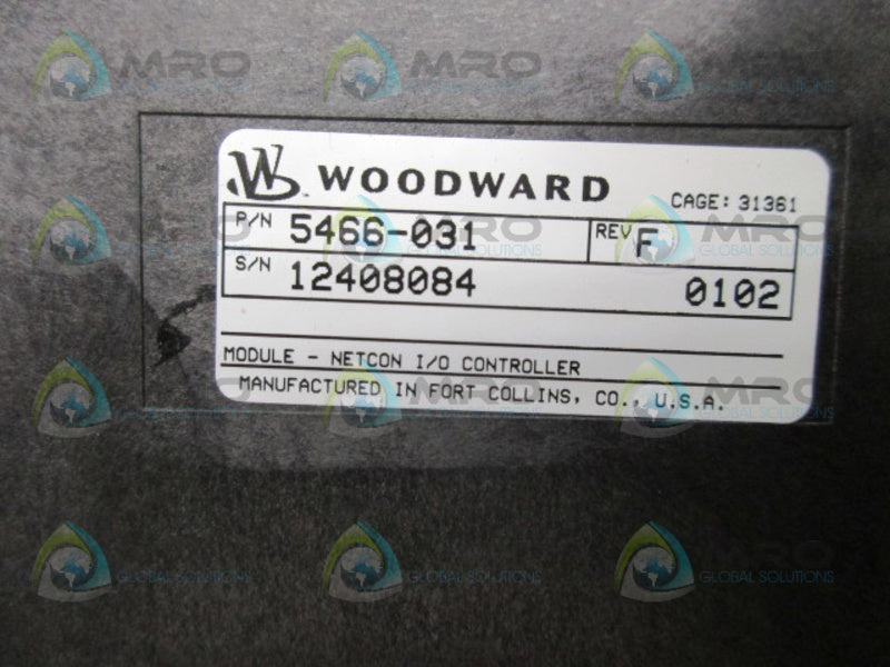 WOODWARD 5466-031 REV. F NETCON I/O CONTROLLER  UNMP