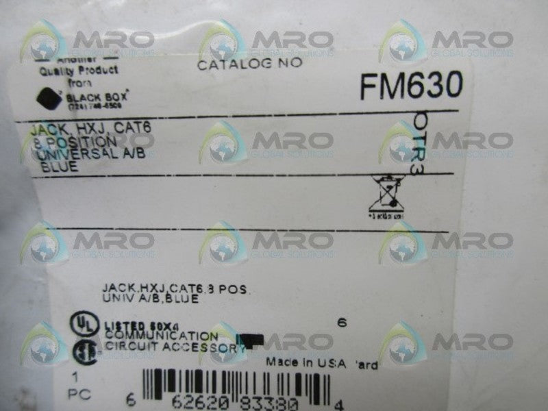 BLACK BOX FM630 GIGATRUE CAT6 JACK  NSMP