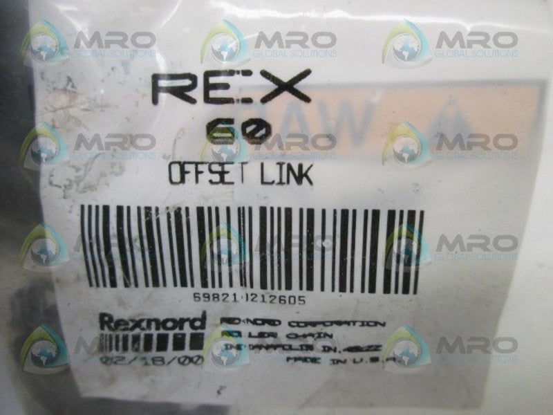 REXNORD REX60 OFFSET LINK * NEW IN FACTORY BAG *