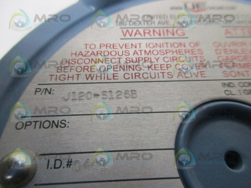 UNITED ELECTRIC J120-S126B VACCUM SWITCH  NSNP