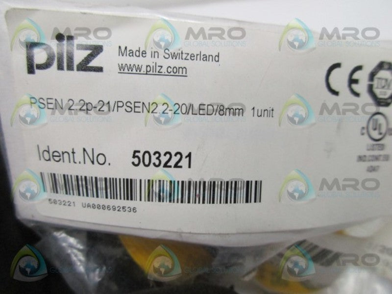 PILZ PSEN-2.2P-21/PSEN2.2-20/LED/8MM-1UNIT SAFETY SWITCH MAGNETIC * NEW IN BAG *