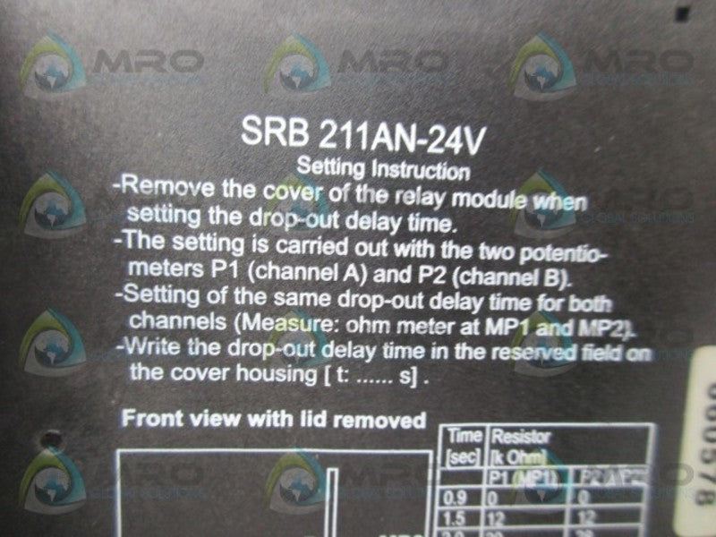 SCHMERSAL SRB-211AN-24V SAFETY RELAY MODULE  NSNP