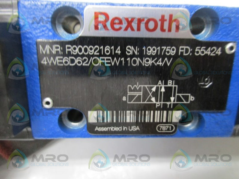 REXROTH 4WE6D62/OFEW110N9K4/4 DIRECTIONAL VALVE  NSNP