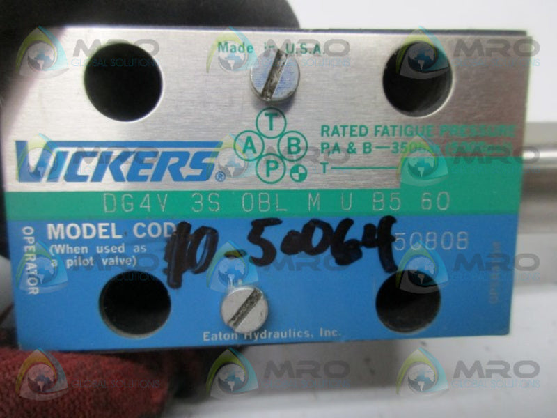 VICKERS DG4V-3S0BL-M-U-BD-80 HYDRAULIC VALVE (AS PICTURED)  UNMP