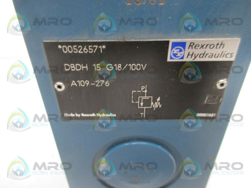 REXROTH DBDH15G18/100V PRESSURE RELIEF VALVE  UNMP