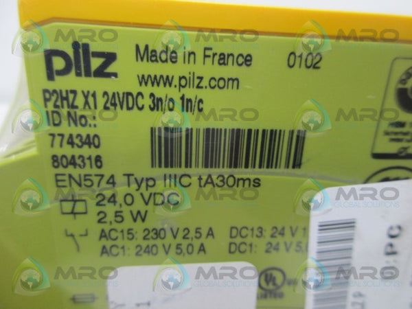 PILZ P2HZ-X1-24VDC-3NO-1NC SAFETY RELAY 240V/5AMP  NSMP