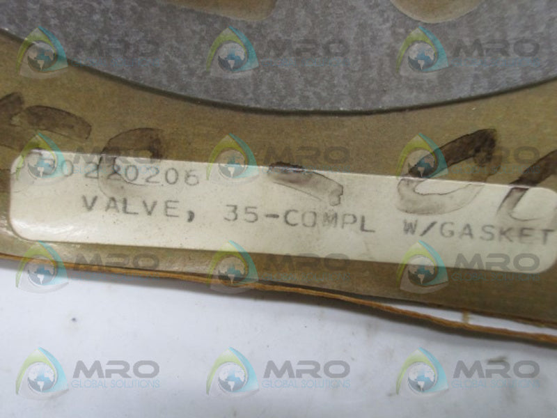 INDUSTRIAL MRO 30220206 35-COMPL W/ GASKET VALVE * NEW IN ORIGINAL PACKAGE *