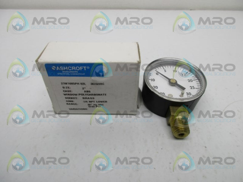 ASHCROFT 20W1005PH02L30# PRESSURE GAUGE 0-30 PSI  NSMP