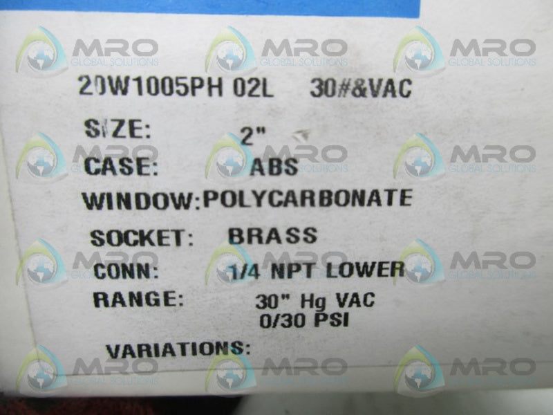ASHCROFT 20W1005PH02L30# PRESSURE GAUGE 0-30 PSI  NSMP