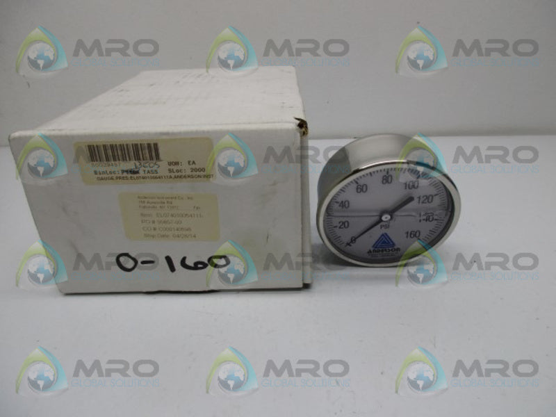 ANDERSON NEGELE EL074010054111 PRESSURE GAUAGE LIQUID FILLED  NSMP