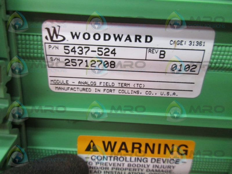WOODWARD 5437-524 REV. B MODULE ANALOG FIELD TERM (TC)  NSMP