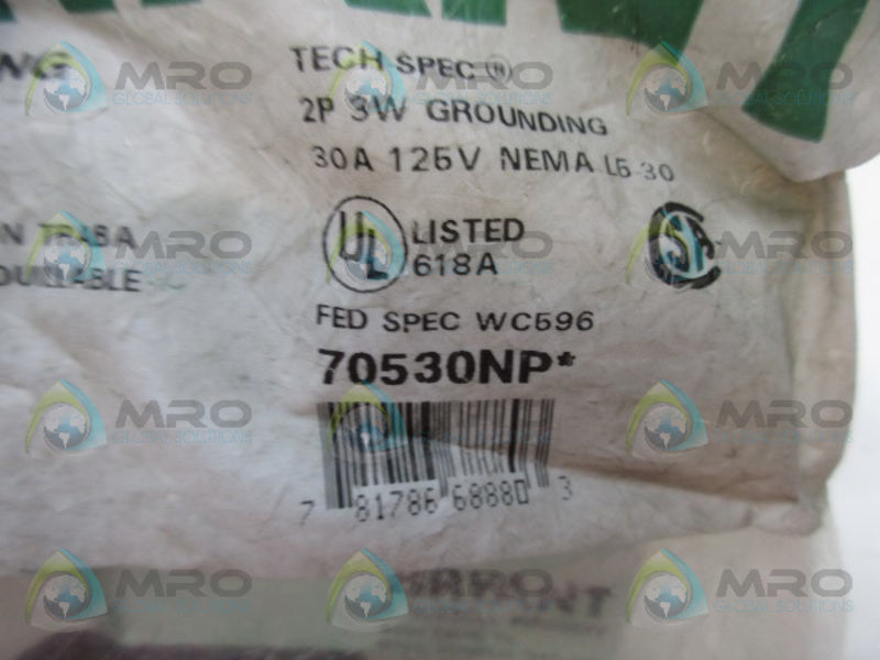 BRYANT 70530NP LOCKING PLUG 30AMP 2P  NSMP