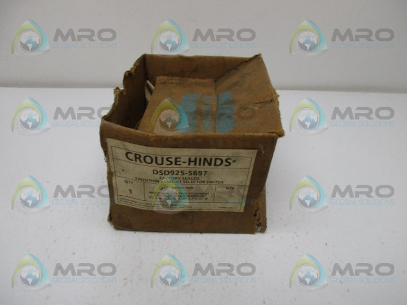 CROUSE HINDS DSD921-S697 3 POSITION 2 CIRCUIT SELECTOR SWITCH  NSMP