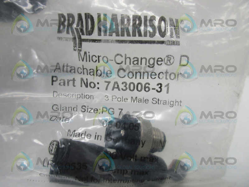 BRAD HARRISON 7A3006-31 MICRO-CHANGE ATTACHABLE CONNECTOR * NEW IN FACTORY BAG *