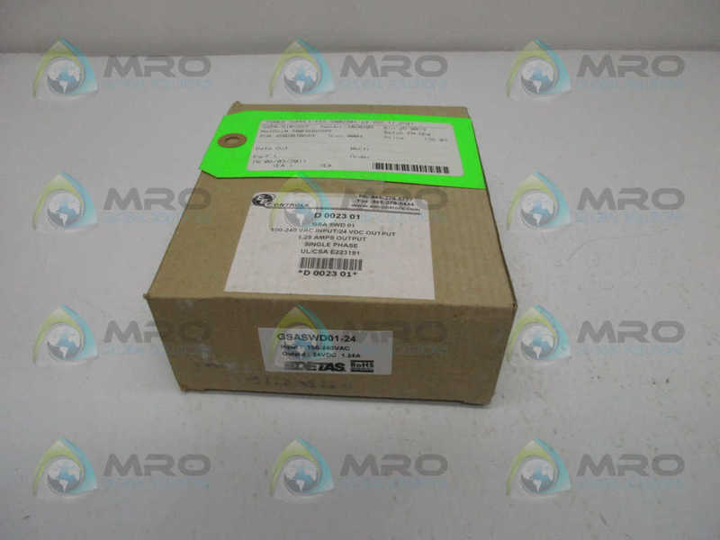 DETAS GSASWD01-24 POWER SUPPLY 1.25AMP 24VDC  NSMP