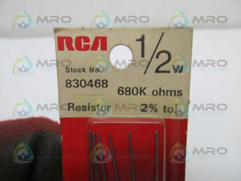 RCA 830468 RESISTOR 680K OHMS 1/2W (PK OF 6)  NSMP