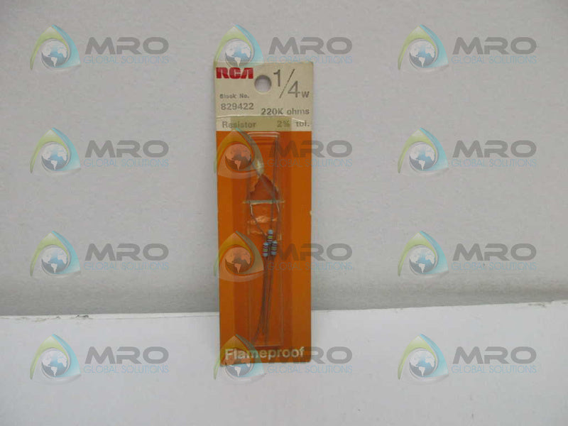 RCA 829422 RESISTOR 220K OHMS 1/4W (PK OF 3)  NSMP