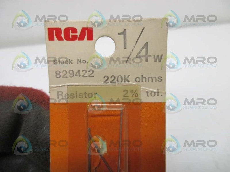 RCA 829422 RESISTOR 220K OHMS 1/4W (PK OF 3)  NSMP