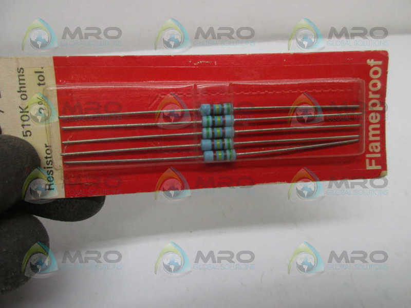 RCA 830451 RESISTOR 510K OHMS 1/2W (PK OF 5)  NSMP