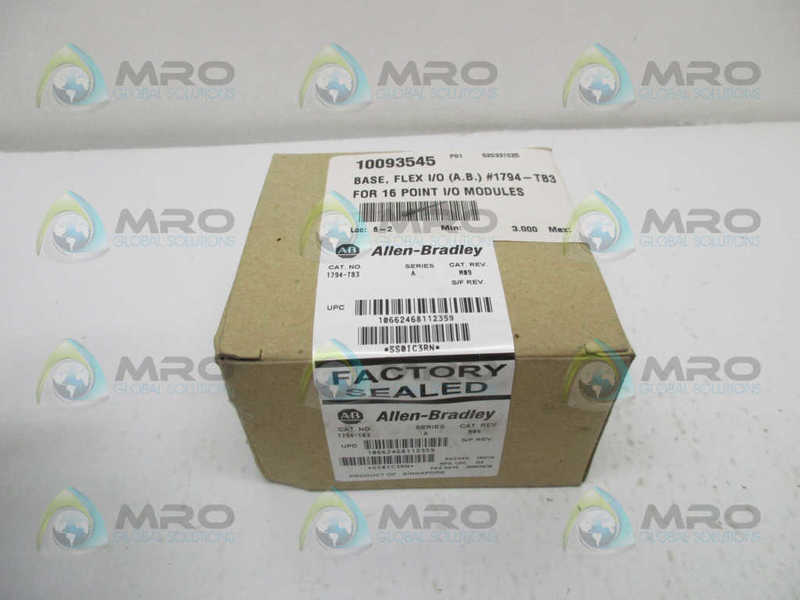 ALLEN BRADLEY 1794-TB3 SER. A TERMINAL BASE DATE: 2008 * FACTORY SEALED *