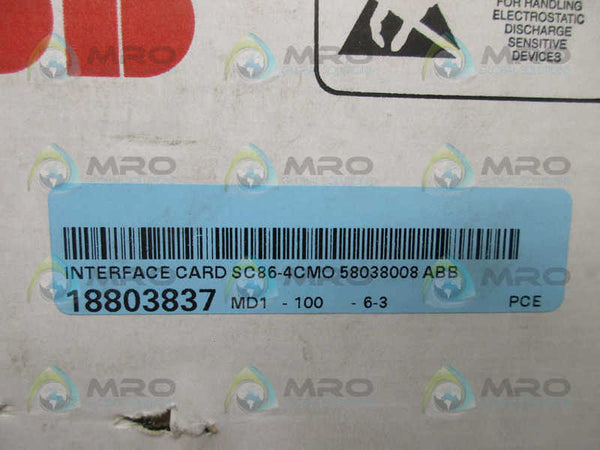 ABB 58038008 TERMINAL BLOCK BOARD SC86-4CMO  NSFS