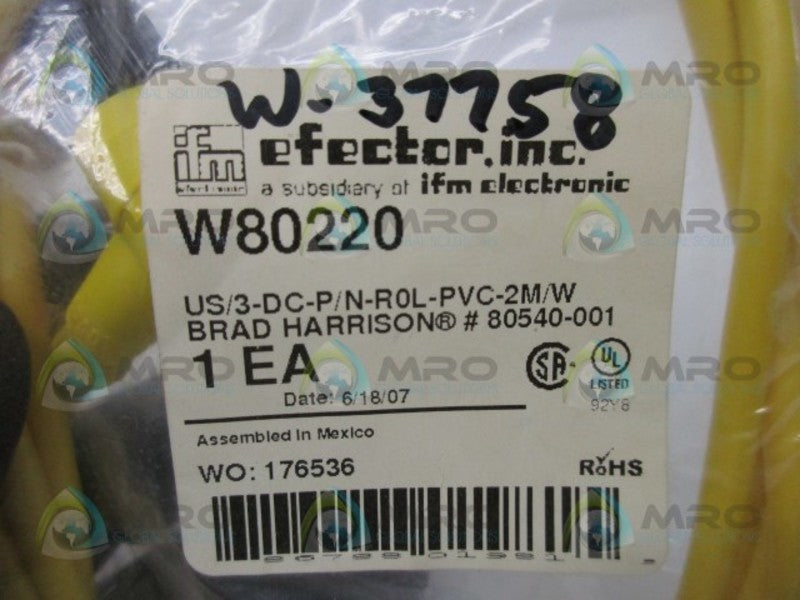 IFM EFECTOR W80220 CABLE  NSMP