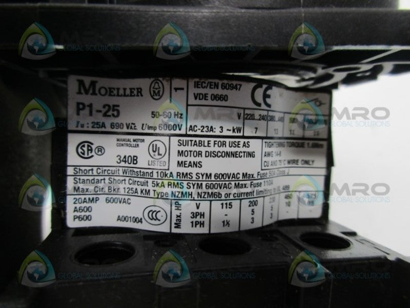 KLOCKNER MOELLER P1-25 690V MOUNTING BASE  NSNP