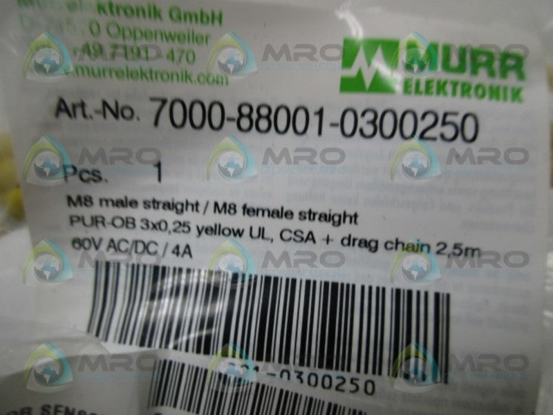 MURR ELEKTRONIK 7000-88001-03002 M8 MALE STRAIGHT  NSMP