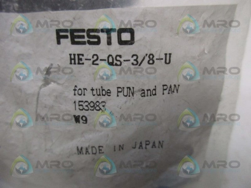 FESTO HE-2-QS-3/8-U SHUT OFF VALVE  NSMP