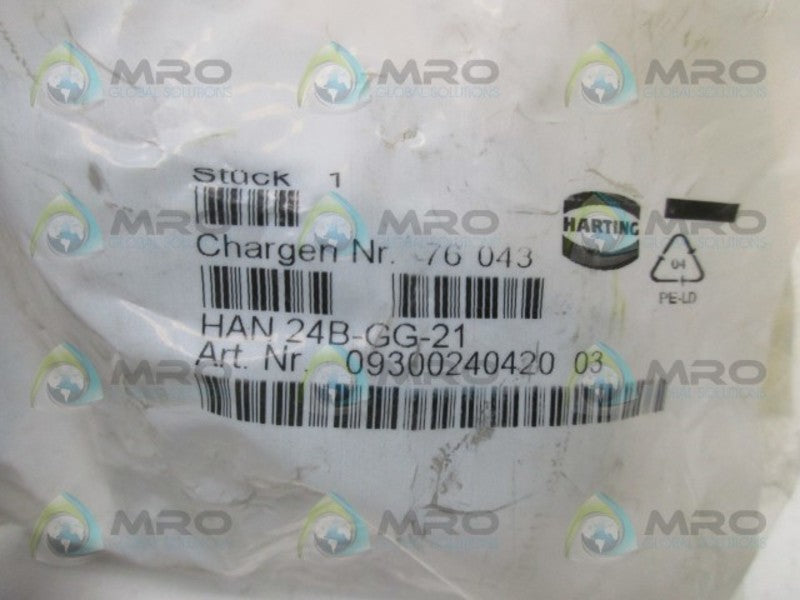 HARTING HAN24B-GG-21 CONNECTOR METAL HOOD  NSMP