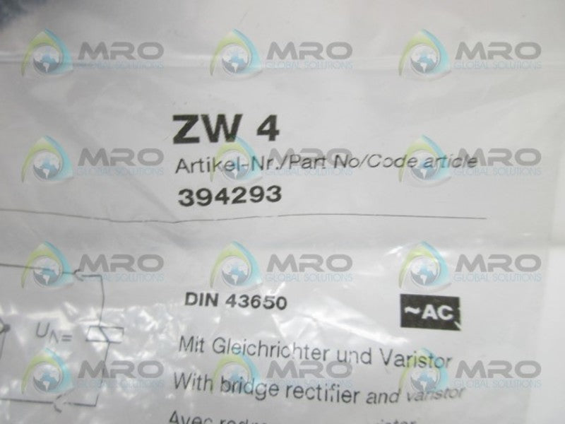 HYDAC 394293 CONNECTOR ELECTRIC ZW4  NSMP