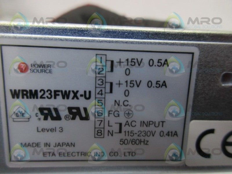 POWER SOURCE WRM23FWX-U CONVERTER AC-DC 0.5A 15V 15W  NSMP