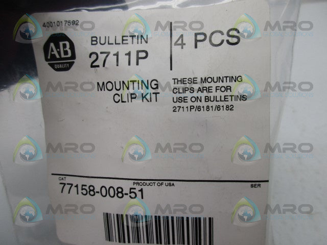 ALLEN BRADLEY 77158-008-51 MOUNTING CLIP KIT (PK OF 4) * NEW IN FACTORY BAG *