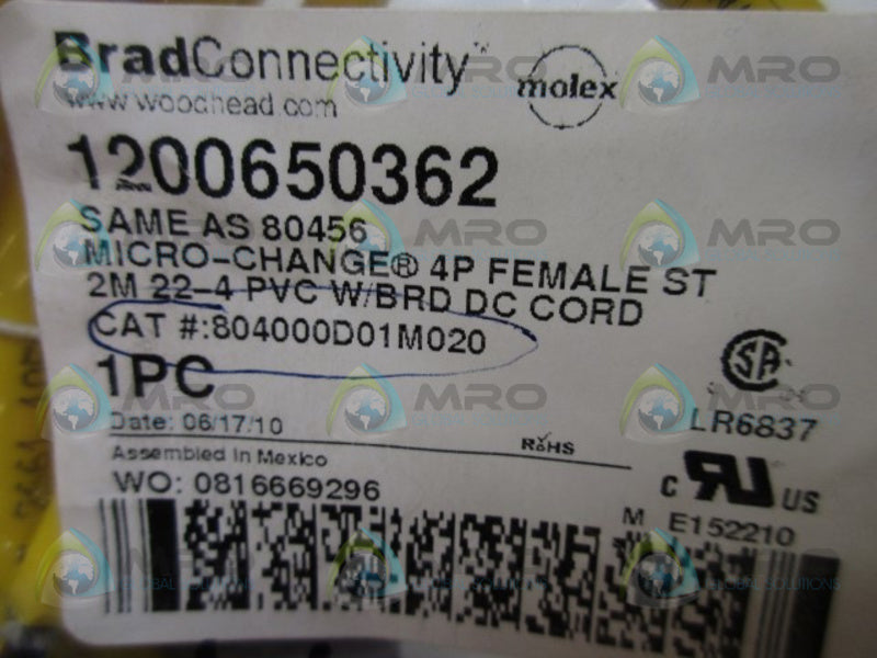 DANIEL WOODHEAD 804000D01M020 MICRO CHANGE 4P FEMALE ST  NSMP