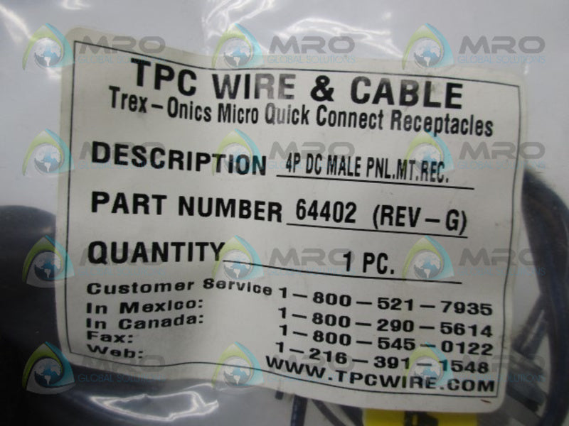 TREXONICS 64402 CABLE 4POLE DC METAL MICRO PANEL MT  NSMP
