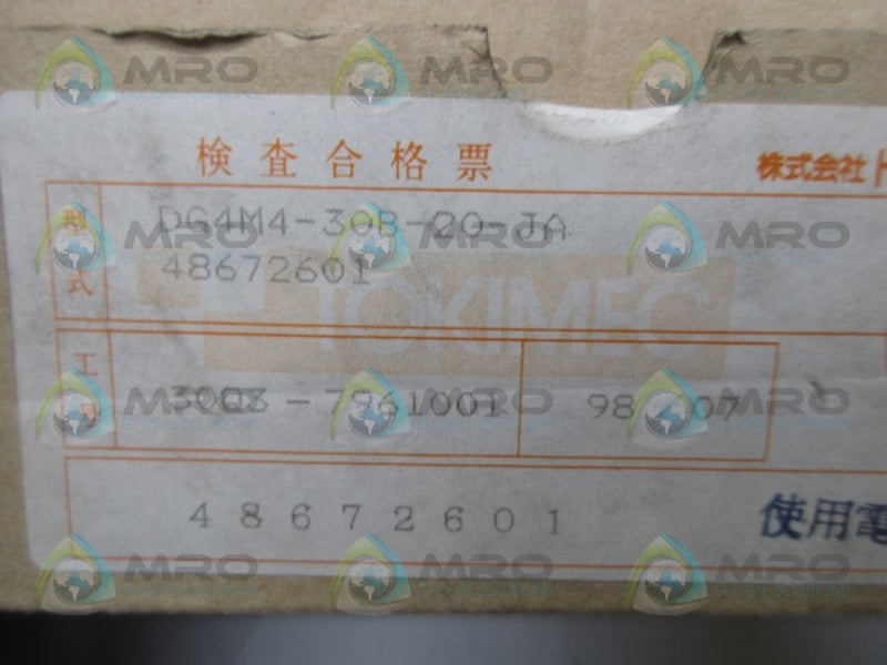 TOKIMEC DG4M4-30B-20-JA DIRECTIONAL CONTROL VALVE  NSMP