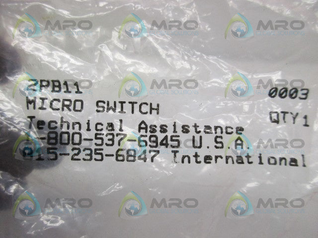 MICROSWITCH 2PB11 PUSHBUTTON SWITCH * NEW IN FACTORY BAG *