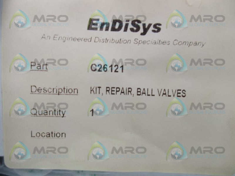 ENDISYS C26121 BALL VALVE REPAIR KIT  NSNP IN BAG