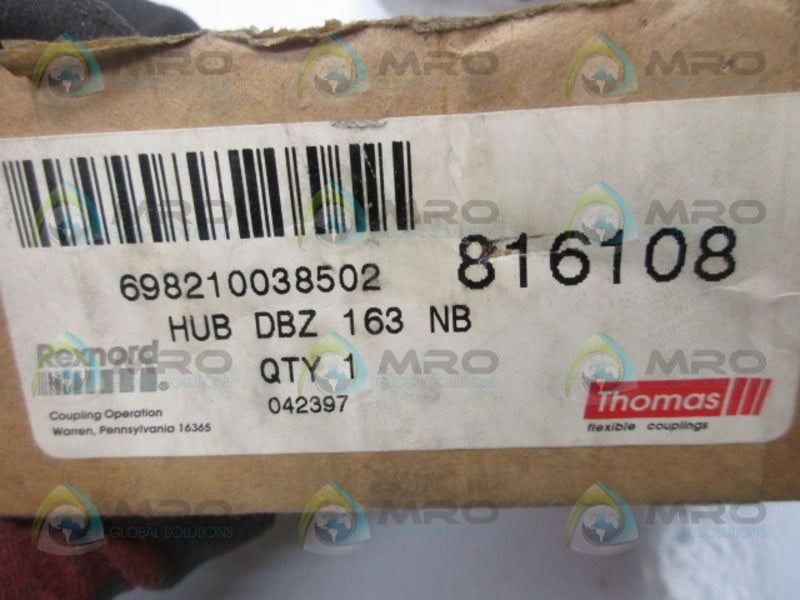 REXNORD 816108 HUBDBZ163NB NSMP