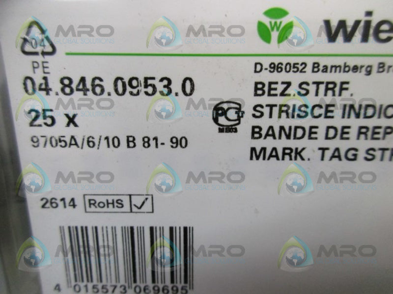 WIELAND 04.846-0953.0 MARKING TAG STRIPS (IN BOX)  NSMP