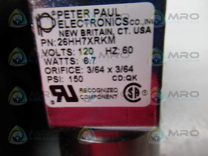 PETER PAUL 26HH7XRKM SOLENOID VALVE  NSMP