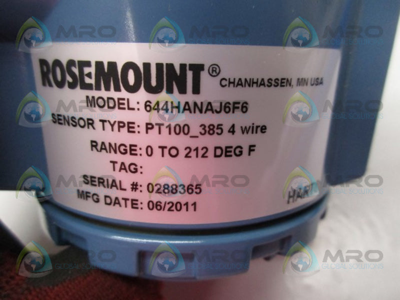ROSEMOUNT 644GANAJ6F6 TEMPERATURE TRANSMITTER  NSMP