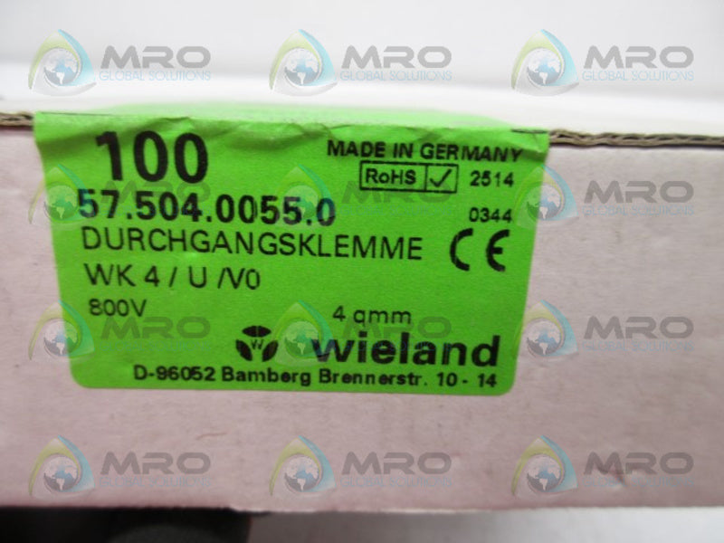 WIELAND 57.504.0055.0 TERMINAL BLOCK (BOX OF 100) * FACTORY SEALED *