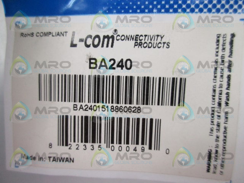 L-COM BA240 COAXIAL ADAPTER BNC FEMALE  NSMP