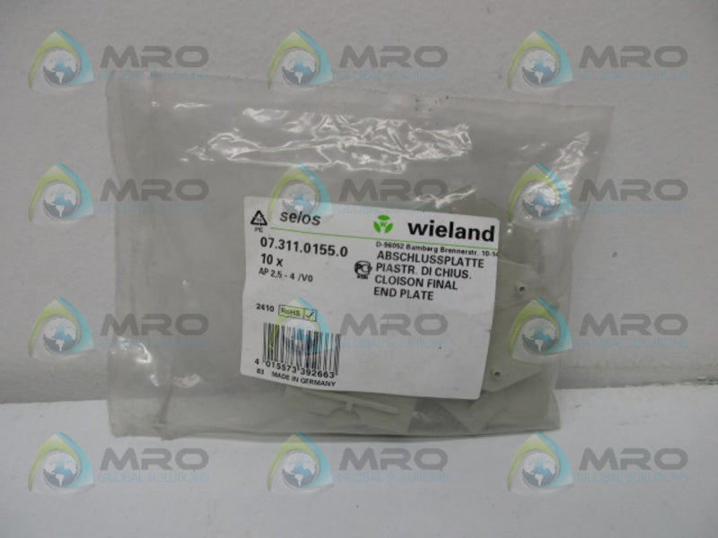 WIELAND 07.311.0155.0 END PLATE AP 2 (PKG OF 10)  NSMP