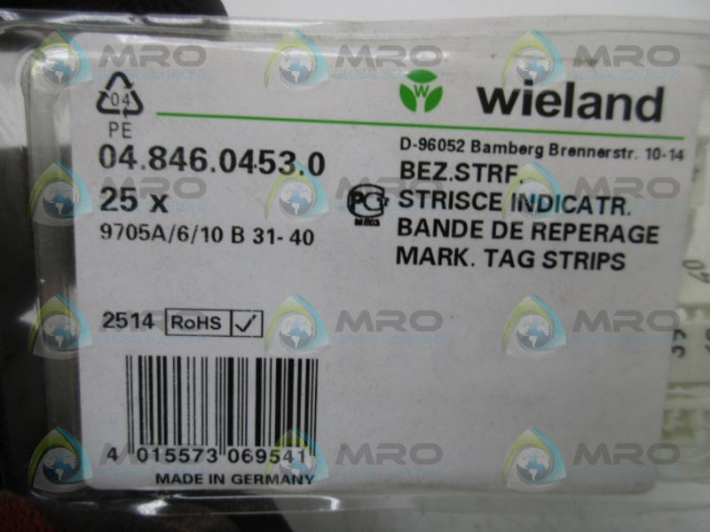 WIELAND 04.846.0453.0 9705A/6/10 B 31-40 (PKG OF 25)  NSMP