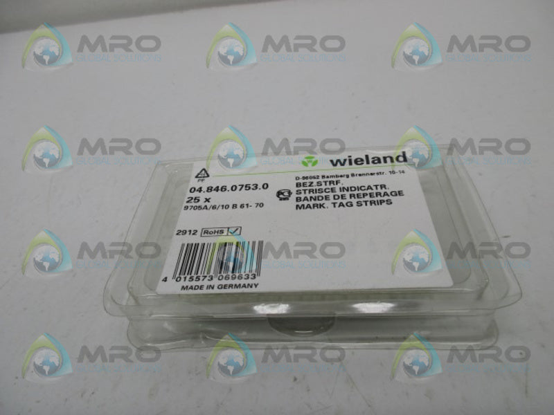 WIELAND 04-846-0753.0 9705A/6/10 B 61-70 (PKG OF 25)  NSMP