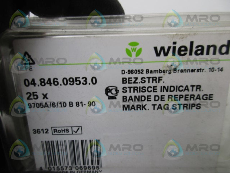 WIELAND 04.846.0953.0 9705A/6/10 B 81-90 (PKG OF 25)  NSMP