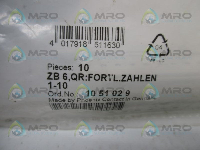 PHOENIX CONTACT 1051029 (PK OF 10) * NEW IN FACTORY BAG *